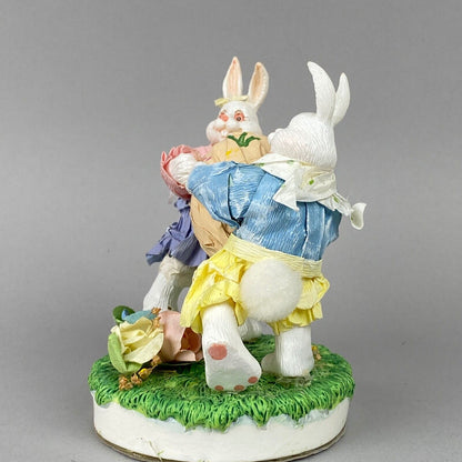 Paper Easter Decoration with two Bunny Rabbits and one Egg Figurine