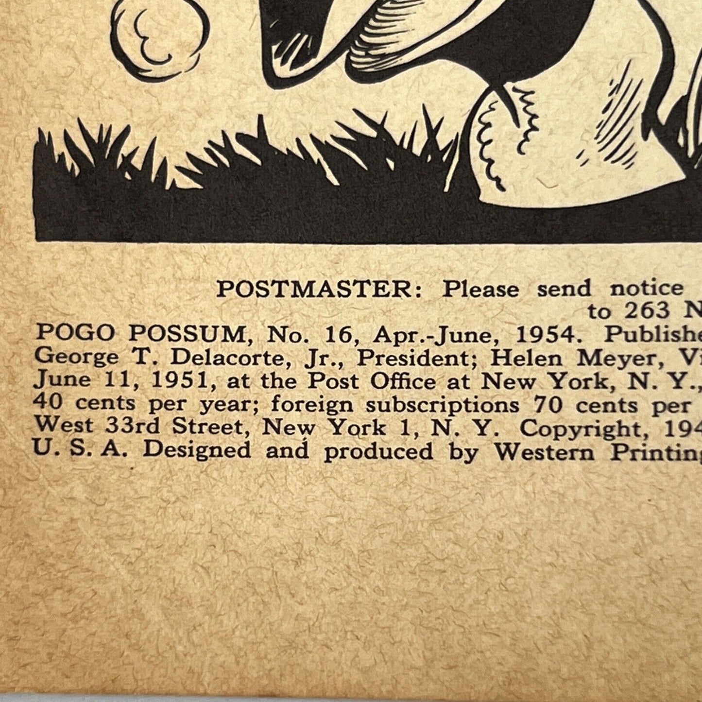 1954 POGO Possum April/Jun 10 Cents Comic Books by Walt Kelly