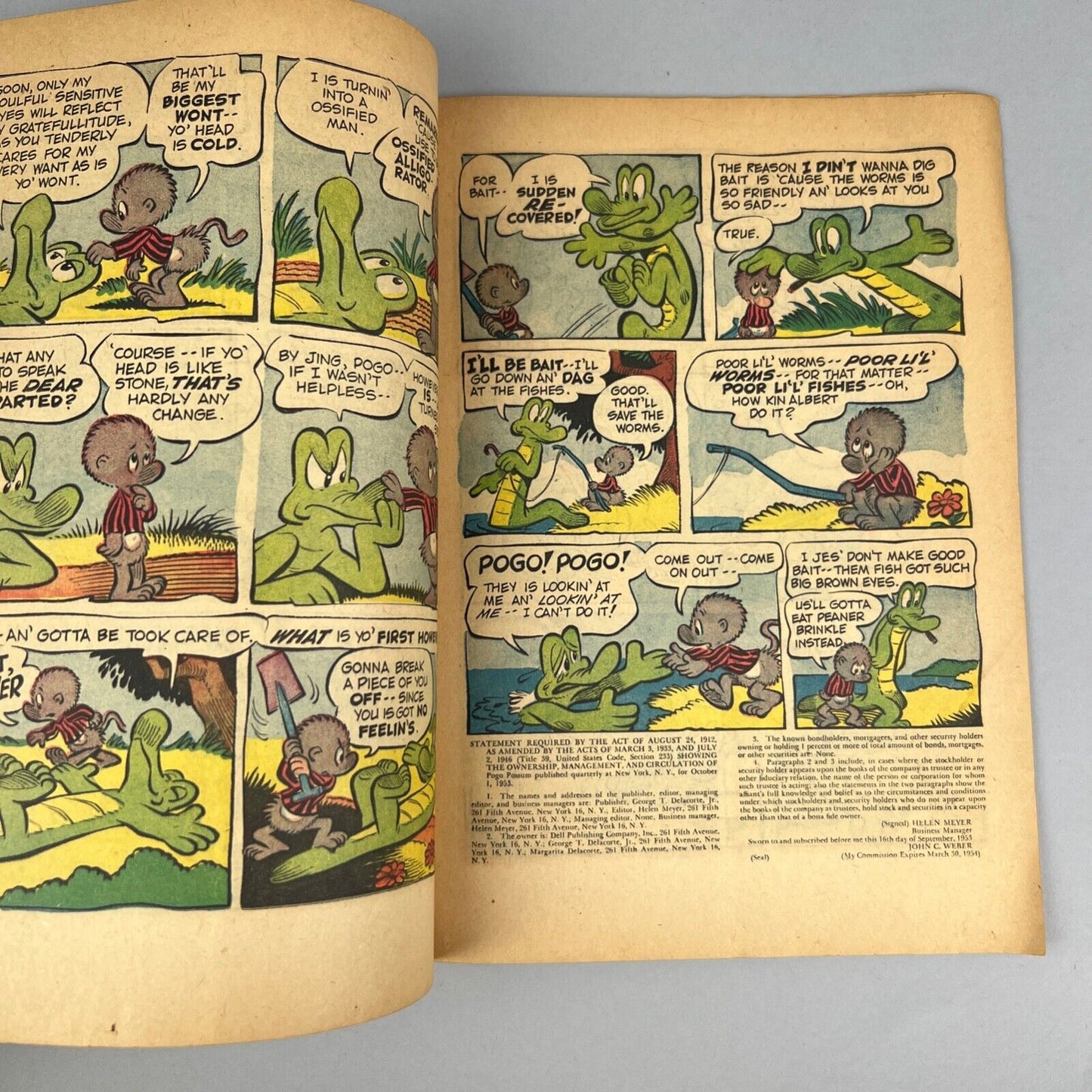 1954 POGO Possum April/Jun 10 Cents Comic Books by Walt Kelly