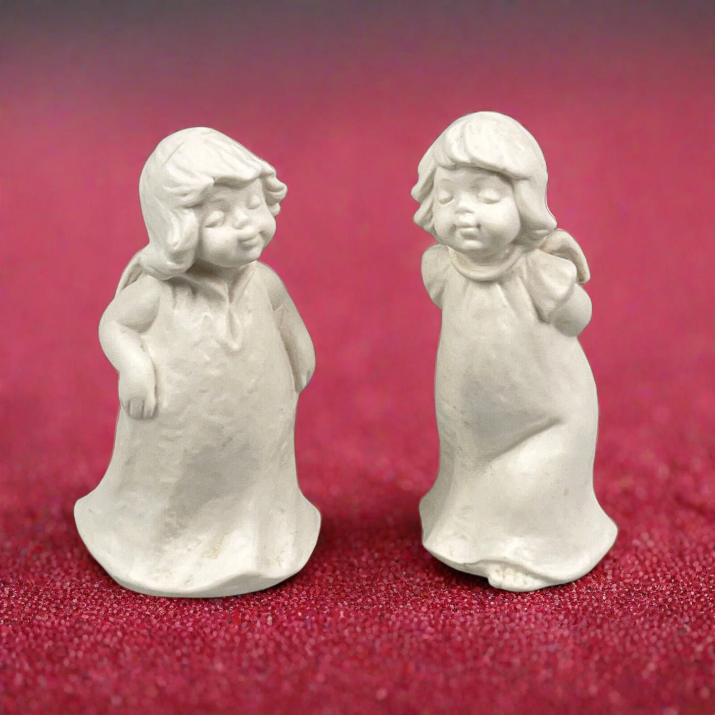 Lot of 2 Goebel Angels White Matte Finish 4.25 inches tall