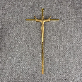 Vintage Cross Metal Crucifix 10" x 5.5"