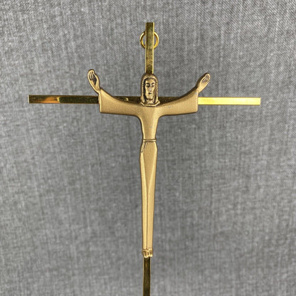 Vintage Cross Metal Crucifix 10" x 5.5"