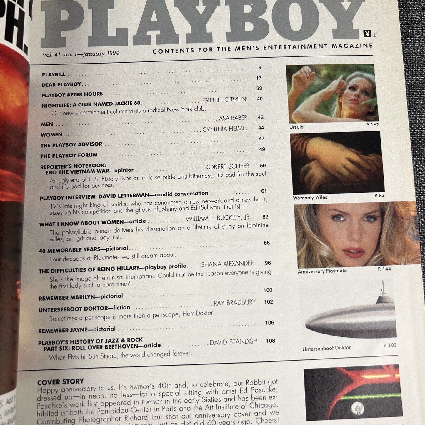 Vintage Playboy V41  #1 Collectors 40th Anniversary Jan 1994 Marilyn Monroe