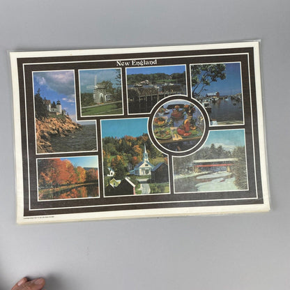 Set of 4 New England Theme Placemats with Front and Back Photos