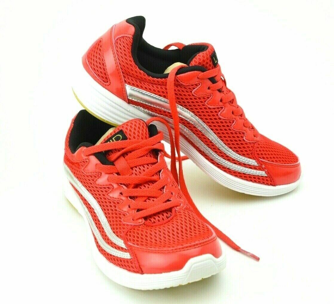 NEW Womens 7 M LIUID Alicia Red/Silver Lightweight Running Shoes Walking Soft