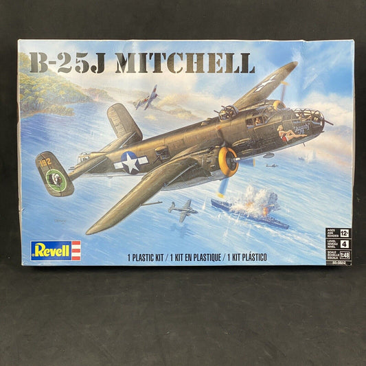 1/48 Scale Revell, B-25J Mitchell Bomber Airplane Model Kit #85-5512 NEW