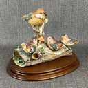 Vintage Italian Capodimonte Hand Painted Bisque Porcelain Mama Birds (Italy)