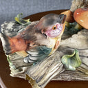 Vintage Italian Capodimonte Hand Painted Bisque Porcelain Mama Birds (Italy)