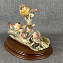 Vintage Italian Capodimonte Hand Painted Bisque Porcelain Mama Birds (Italy)