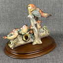 Vintage Italian Capodimonte Hand Painted Bisque Porcelain Mama Birds (Italy)