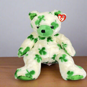 Ty Beanie Buddies - CLOVER -The Bear 11" tall  - St. Patricks Day 2002 EXCELLENT