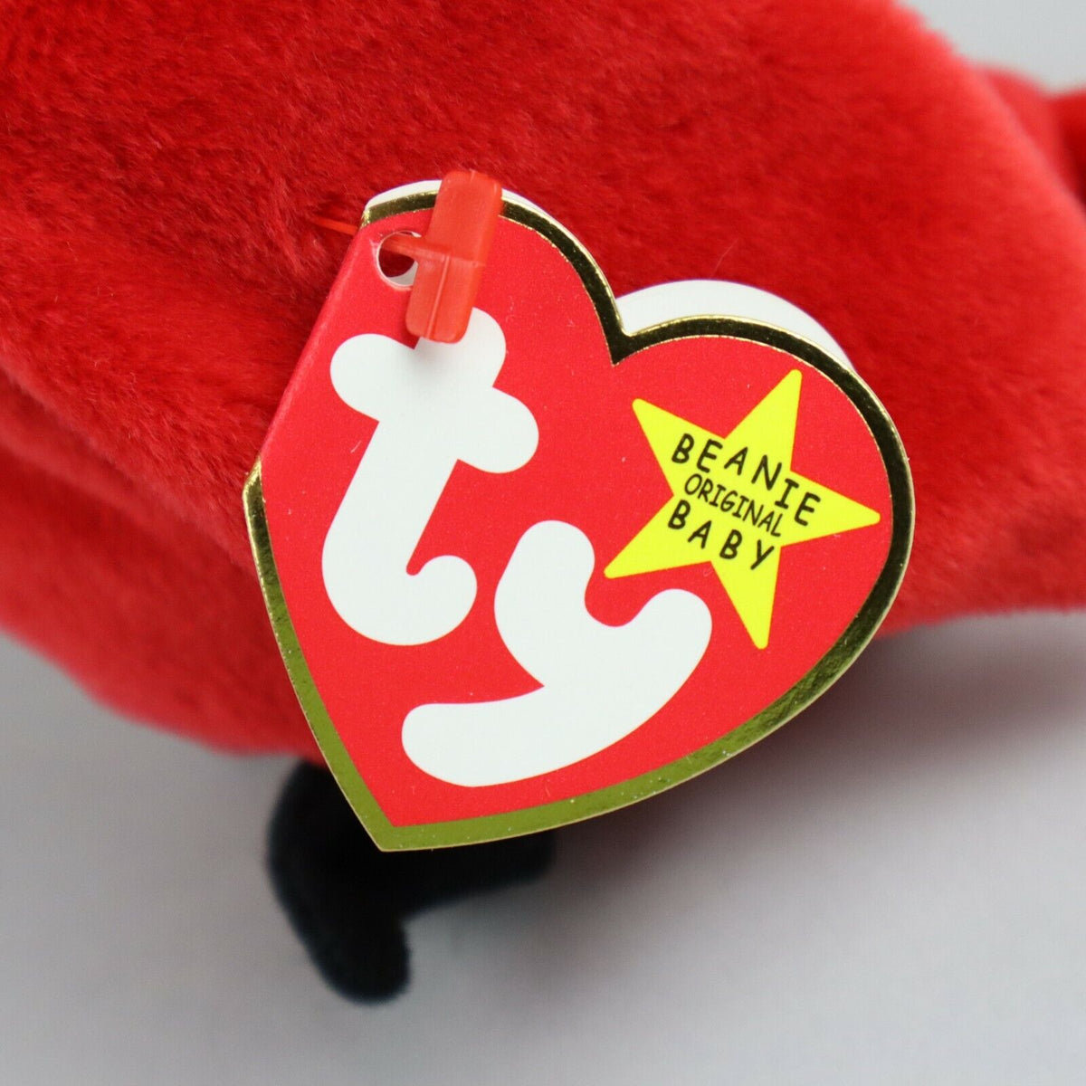 Mac Cardinal Bird, Vintage TY Beanie Baby Original 1998,  Plush Stuffed Animal