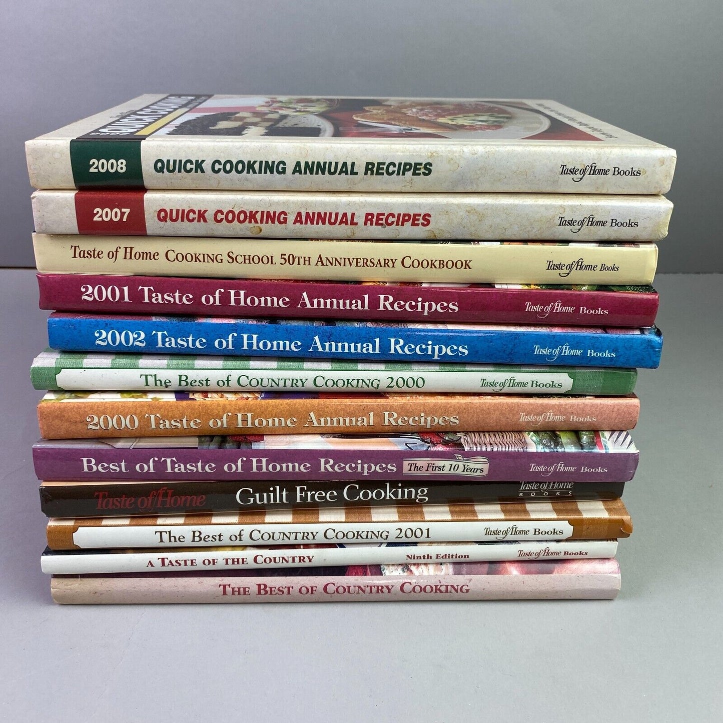 Set of 12 Early 2000s - A Taste of Home Cookbooks, Quick Cooking,Best of Country