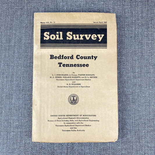 Bedford County Tennessee  Soil Survey Series 1938, No. 12