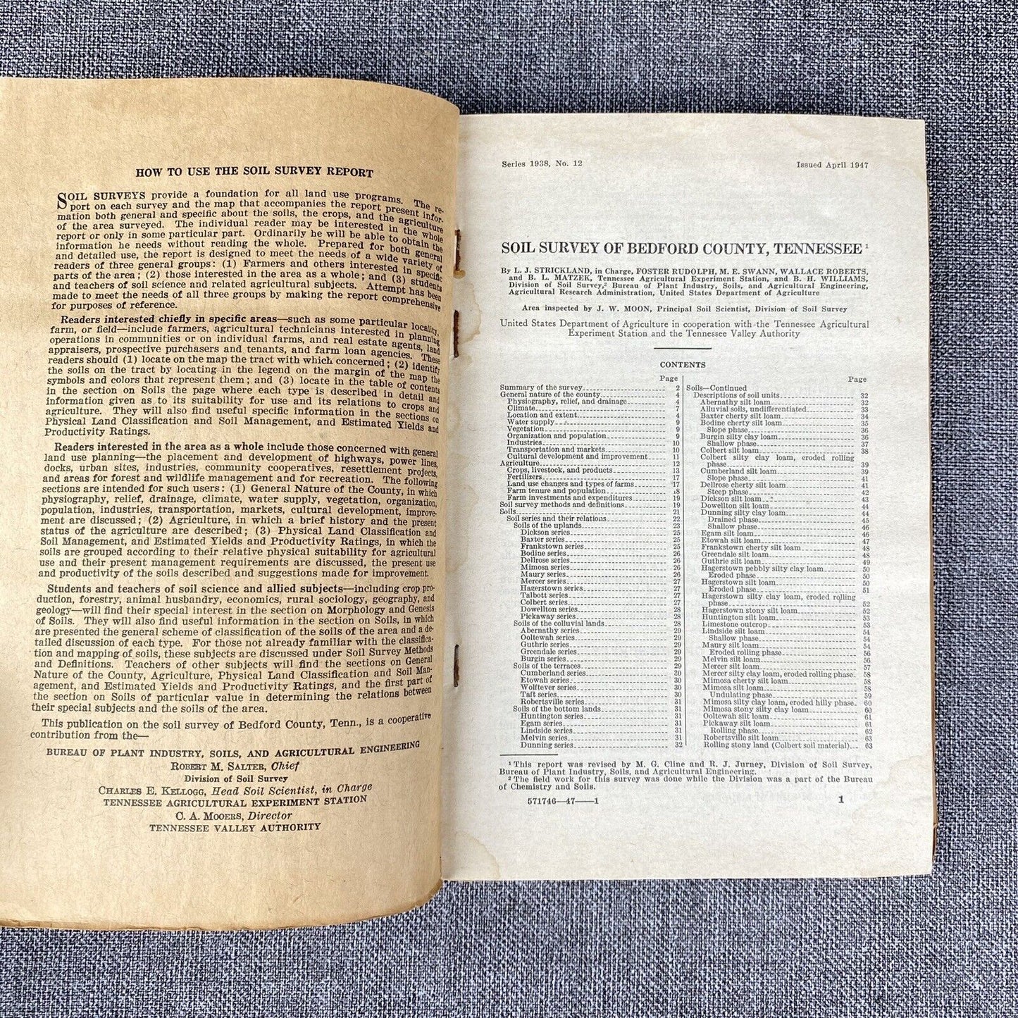 Bedford County Tennessee  Soil Survey Series 1938, No. 12