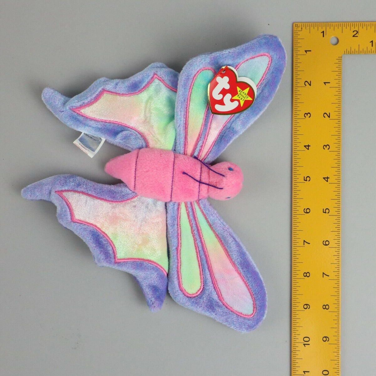 Vintage TY Beanie Baby Original 1998, Flitter Butterfly, Plush Stuffed Animal 9"