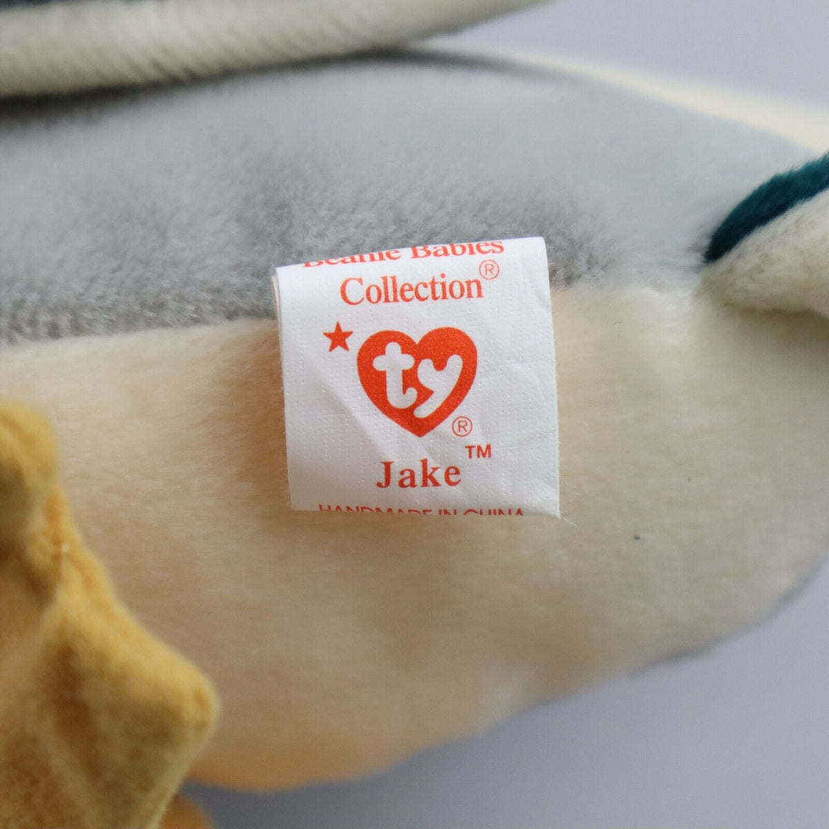 Vintage TY Beanie Baby Original 1997, Jake Duck, Plush Stuffed Animal, 6"- mint