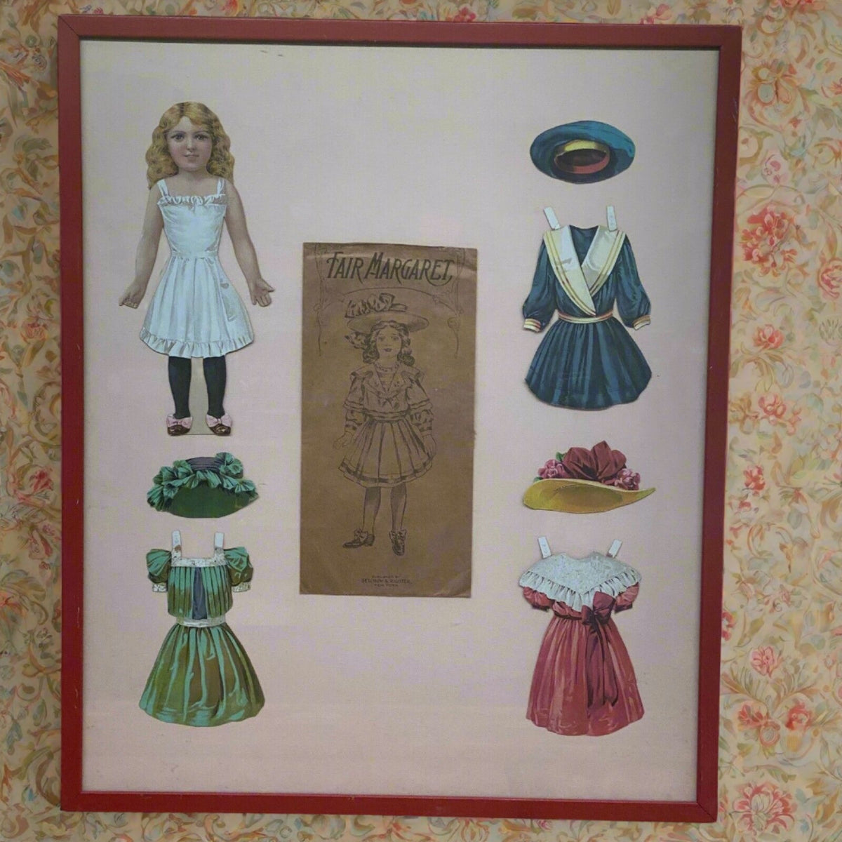 Fair Margaret Paper Dolls Framed 27"x 22.5"