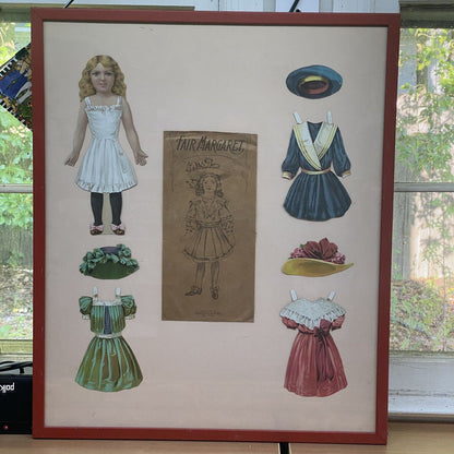 Fair Margaret Paper Dolls Framed 27"x 22.5"