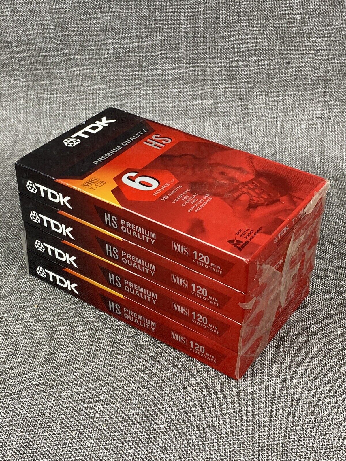 Set of 4 TDK T-120 Premium Quality VHS Video Tape Pack New Sealed