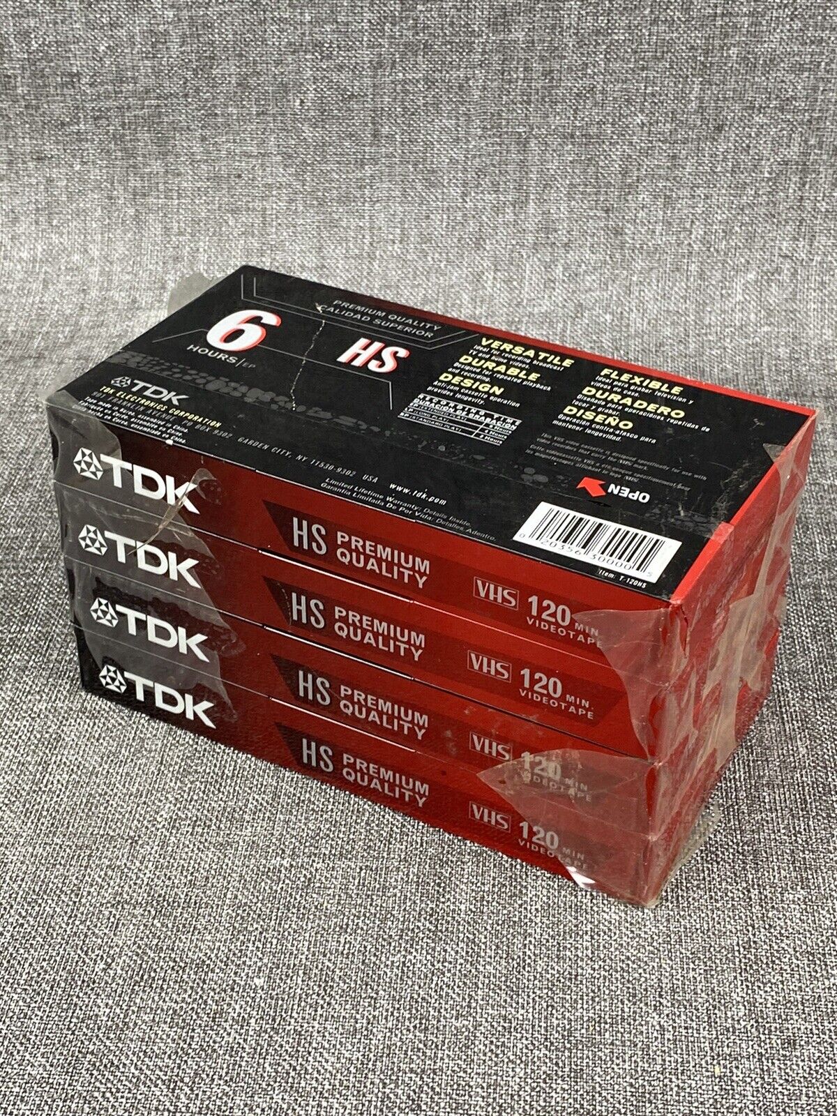 Set of 4 TDK T-120 Premium Quality VHS Video Tape Pack New Sealed