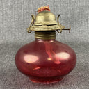 Cranberry Glass Oil Lamp Base