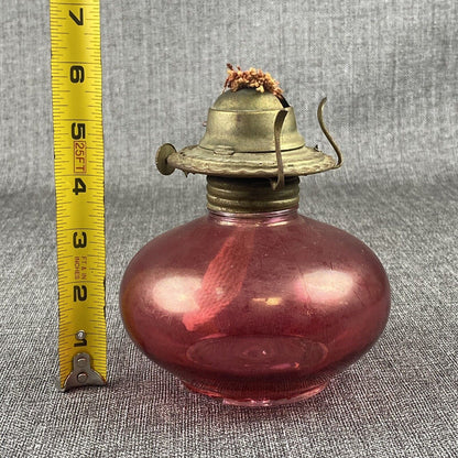 Cranberry Glass Oil Lamp Base