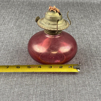 Cranberry Glass Oil Lamp Base