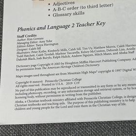 Abeka Phonics and Language 2 Teacher Key