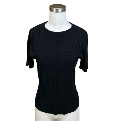 Kasper Black Short Sleeved Sweater, Size Large