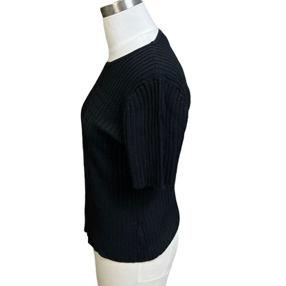 Kasper Black Short Sleeved Sweater, Size Large