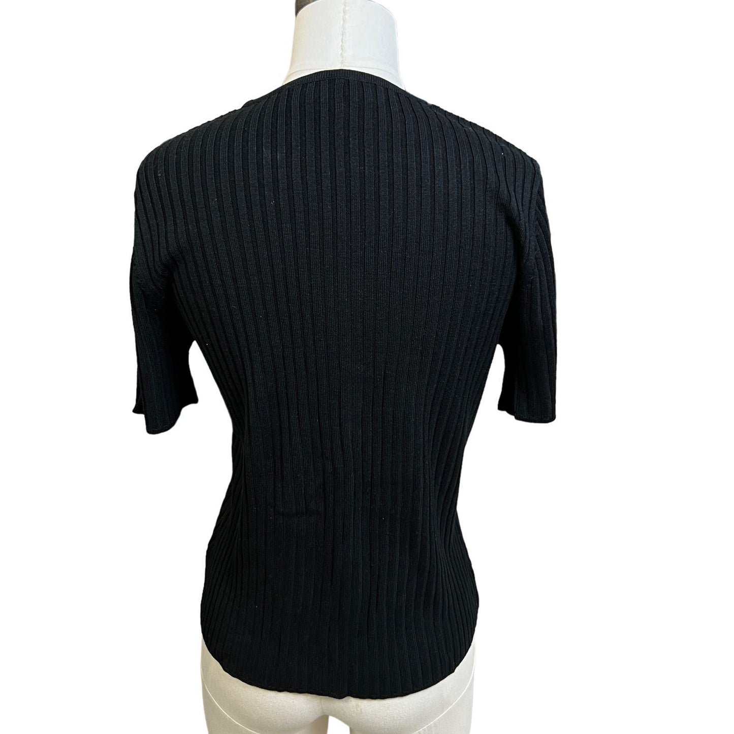 Kasper Black Short Sleeved Sweater, Size Large