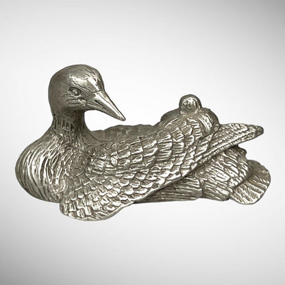 Duck and Baby Pewter Figurine - Sparta Pewter Canada - Miniature 2"