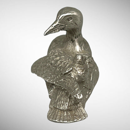 Duck and Baby Pewter Figurine - Sparta Pewter Canada - Miniature 2"