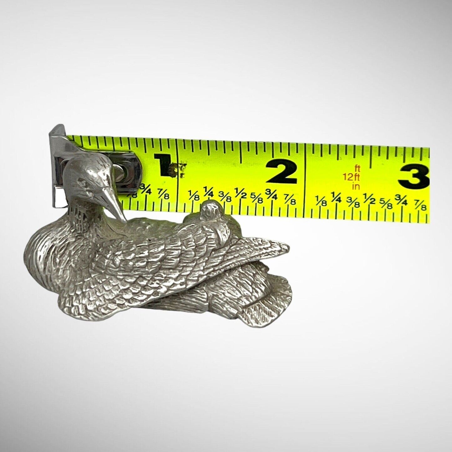 Duck and Baby Pewter Figurine - Sparta Pewter Canada - Miniature 2"