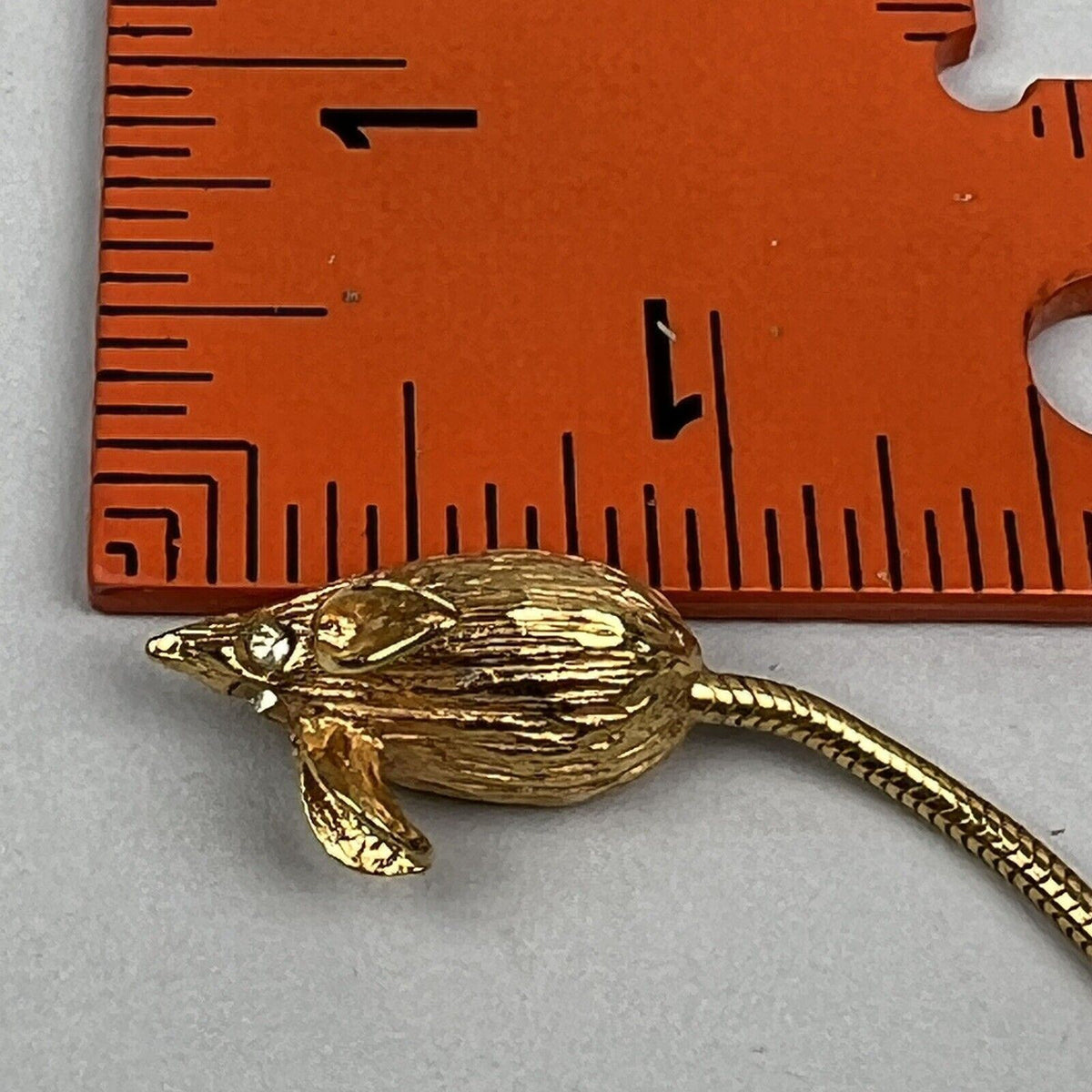 Miniature Mouse Pin with Long Tail - Mouse Measures 1", with Tail Measures 2"