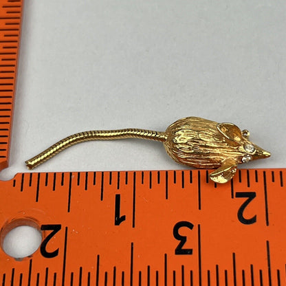 Miniature Mouse Pin with Long Tail - Mouse Measures 1", with Tail Measures 2"