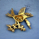 BSK Gold Colored Filigree Hardware Brooch Bird on a Branch -Benny,Slovitt, Kaslo