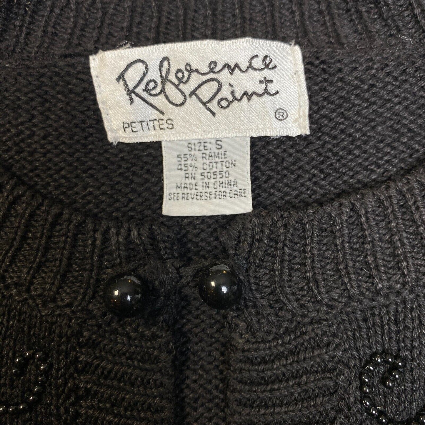 Reference Point Black Cardigan Sweater Size Small Petites