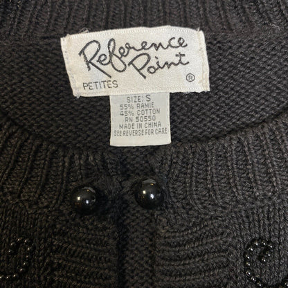 Reference Point Black Cardigan Sweater Size Small Petites