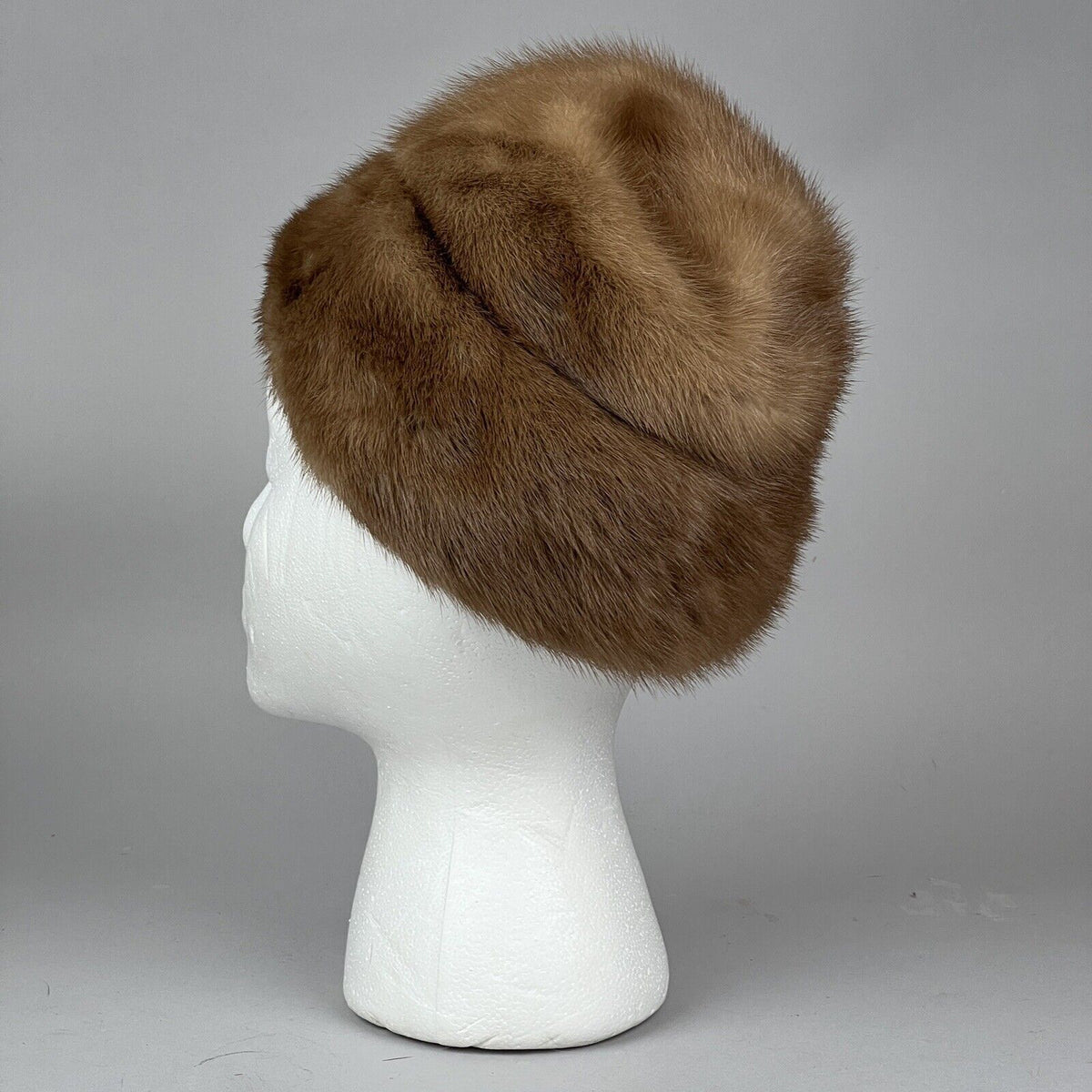 1950's Francios Paris New York Pillbox Brown Mink Hat from Sweden