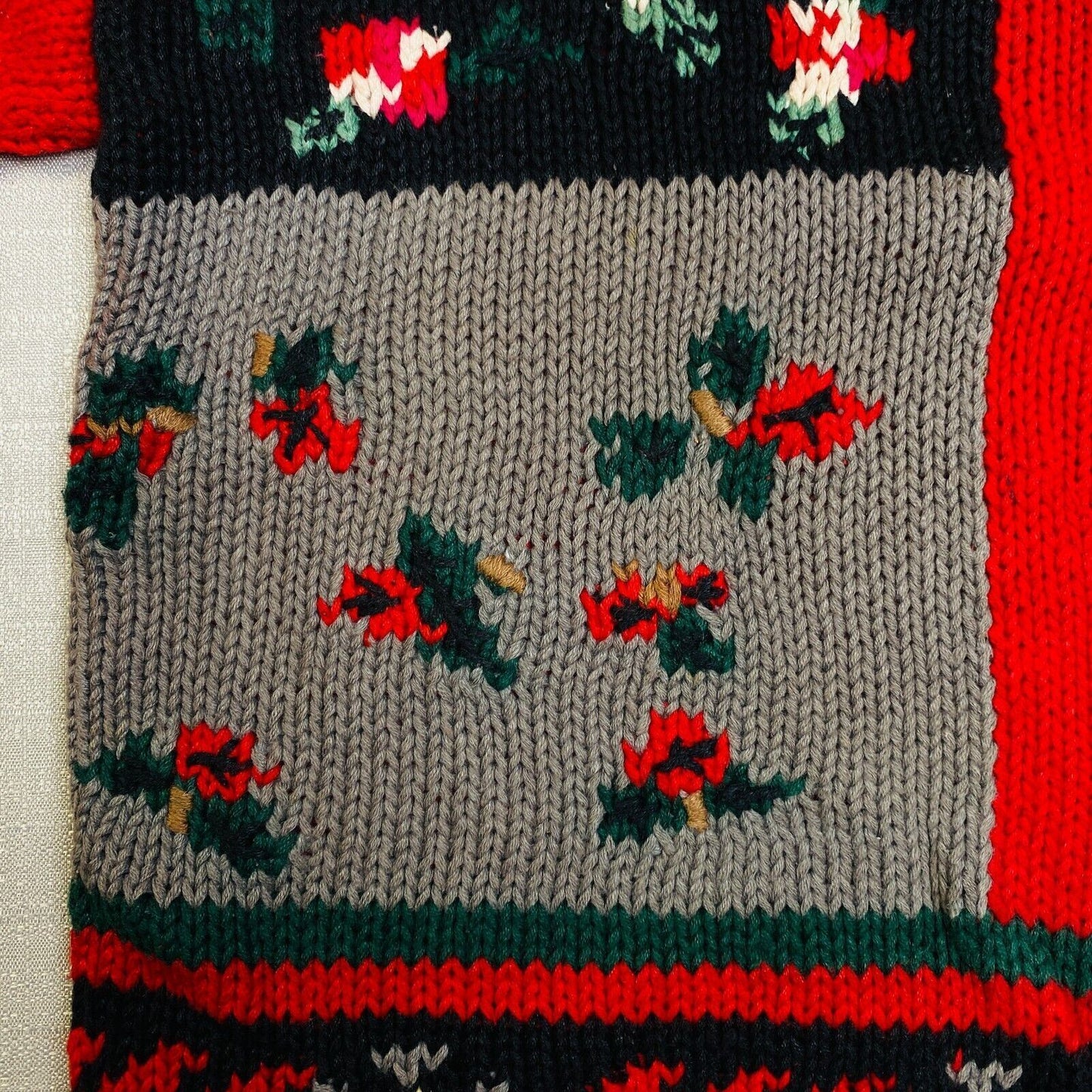 Vintage Skyr Sportswear Patched Style Colors Handknit Sweater Size Small