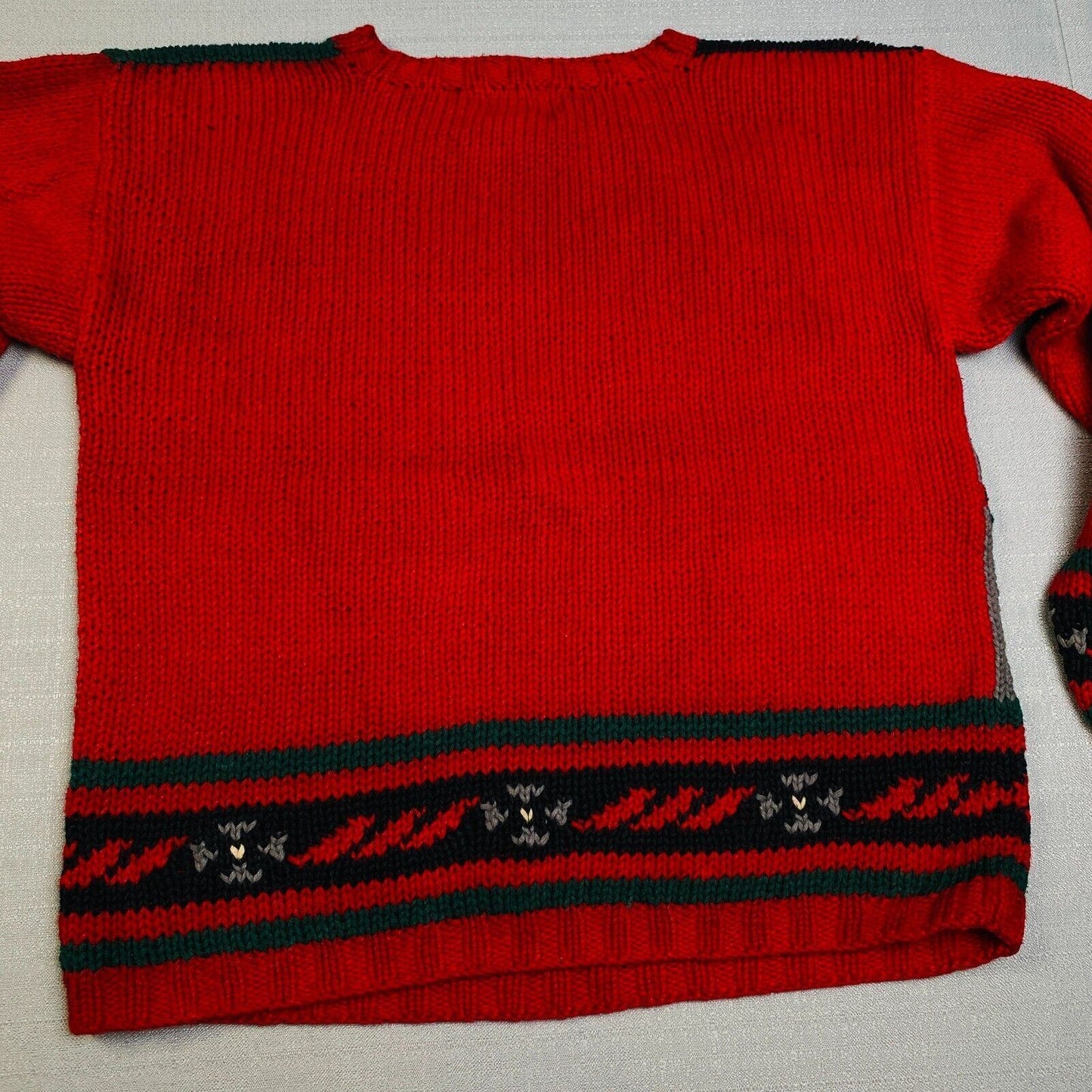 Vintage Skyr Sportswear Patched Style Colors Handknit Sweater Size Small
