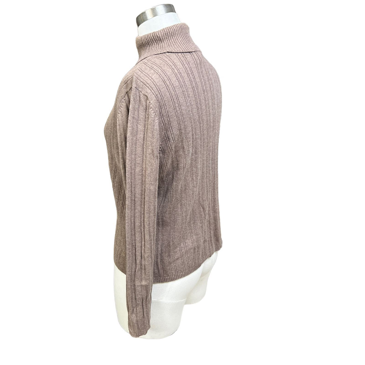 Tablots 100% Cotton, Beige Turtleneck Sweater, Size Medium