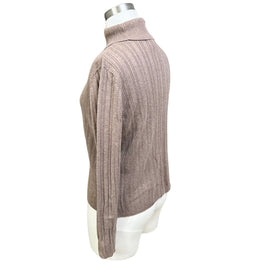 Tablots 100% Cotton, Beige Turtleneck Sweater, Size Medium