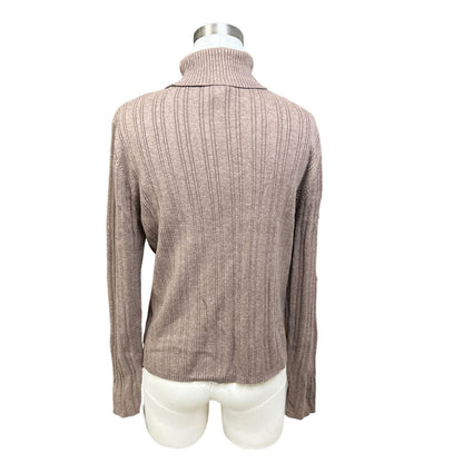 Tablots 100% Cotton, Beige Turtleneck Sweater, Size Medium