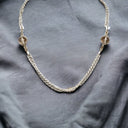 Vintage Costume Jewelry Necklace on Silver Tone Chain with Clear Balls 29"