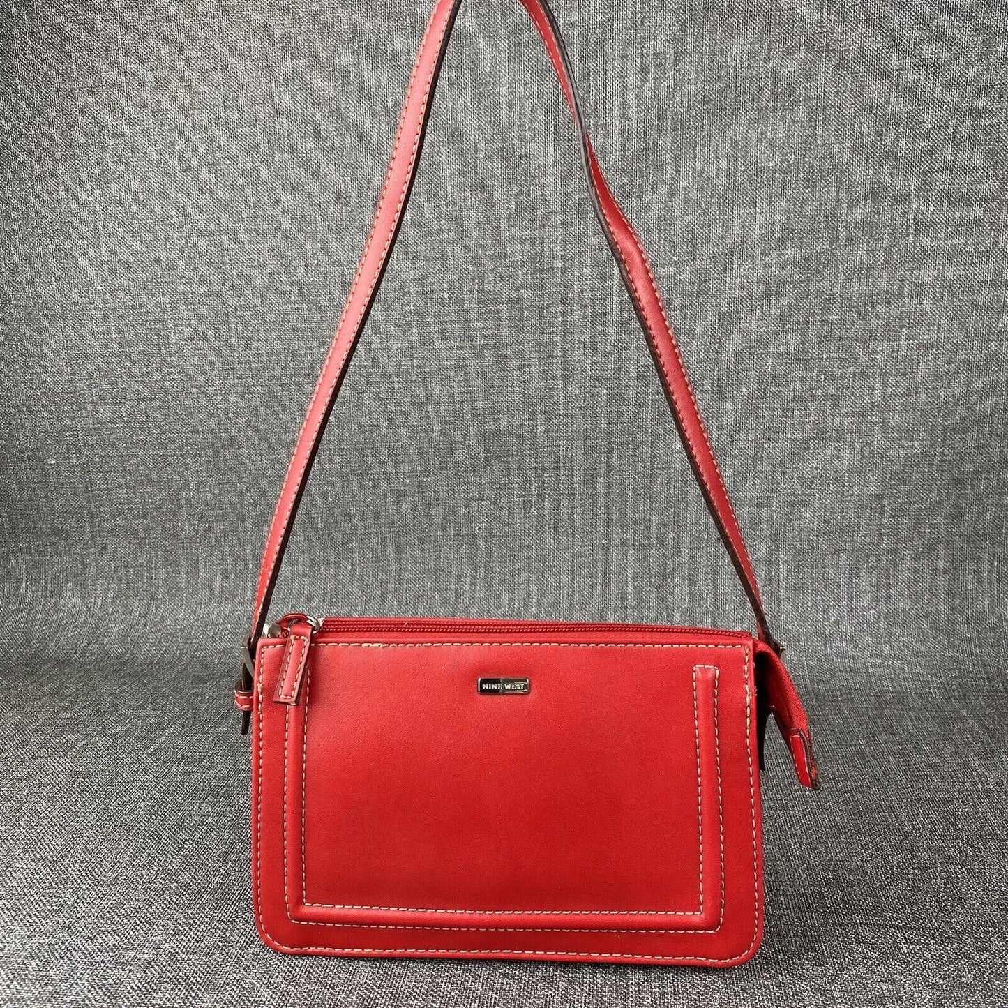 Vintage Nine West Small 8" x 5" Faux Leather  Red