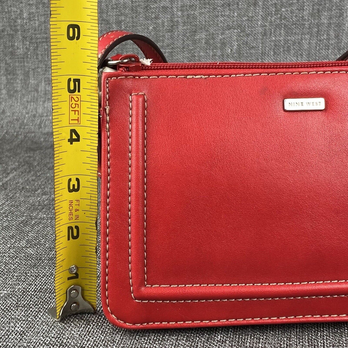 Vintage Nine West Small 8" x 5" Faux Leather  Red