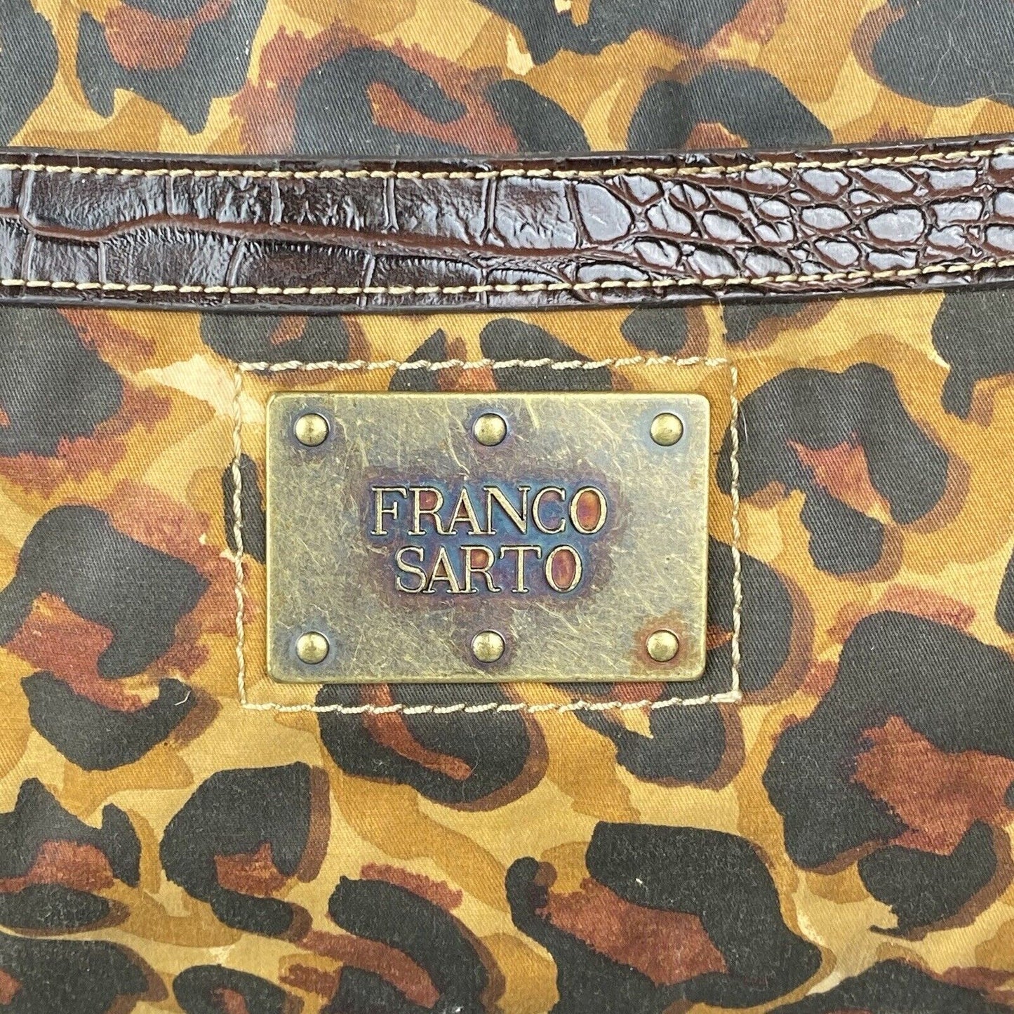 Franco Sarto Leather Handbag Cheeta Brown (Light)